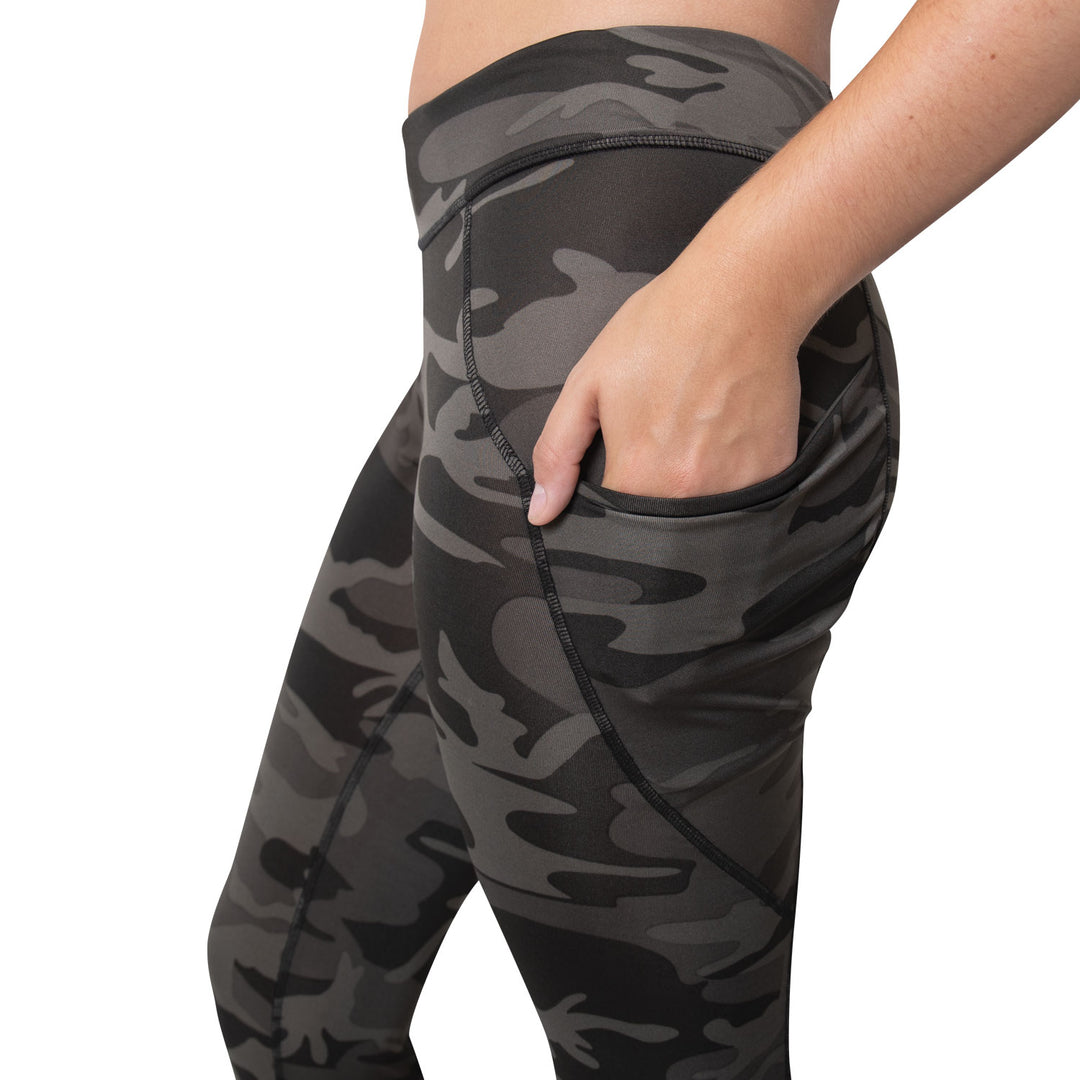 Leggins Black Camo Con Bolsillos Rothco 4890