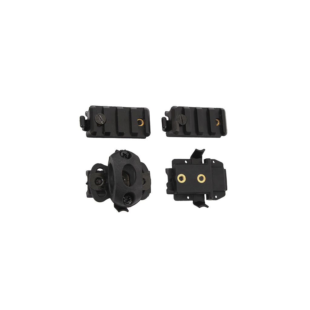 Pack de Accesorios para Casco Base Jump Rothco 1895 - Adaptadores Picatinny, Abrazadera Ajustable y Soporte para Linterna
