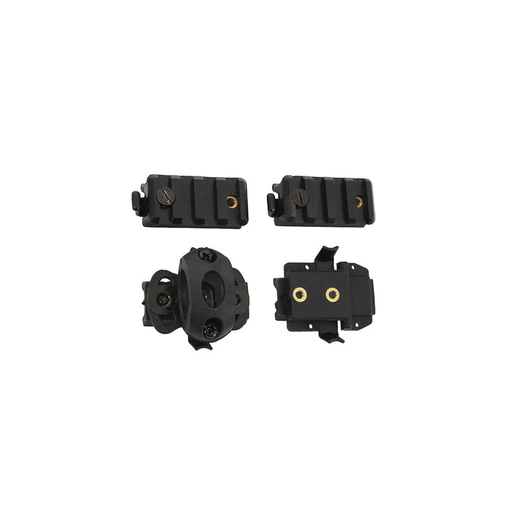 Pack de Accesorios para Casco Base Jump Rothco 1895 - Adaptadores Picatinny, Abrazadera Ajustable y Soporte para Linterna