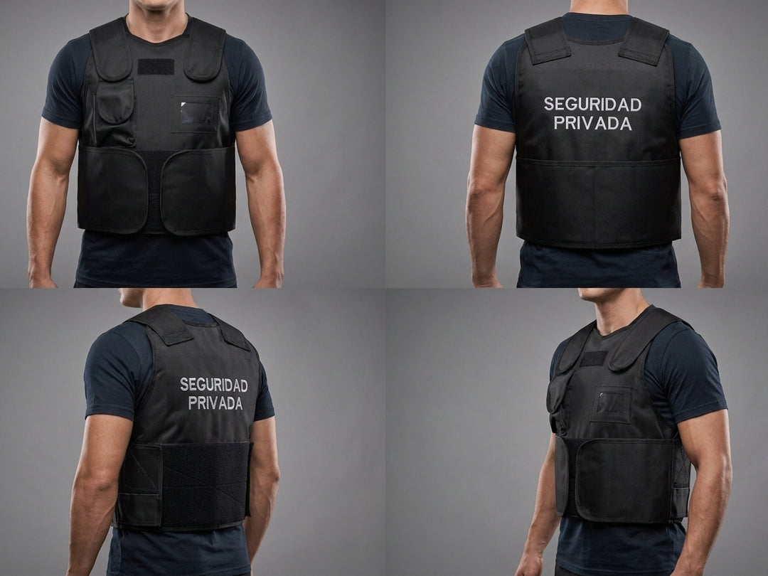 Chaleco Anticorte Seguridad Privada Negro