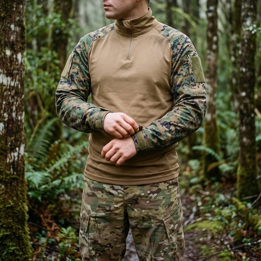 Polera Táctica - Combat Shirt Pixelado Sur: combat shirt en bosque del sur